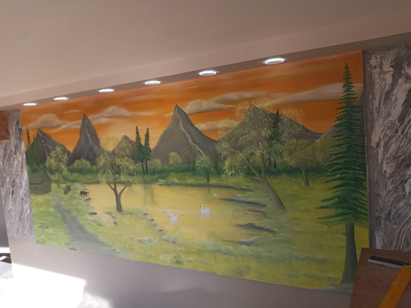 Decorative paint work and wall mural